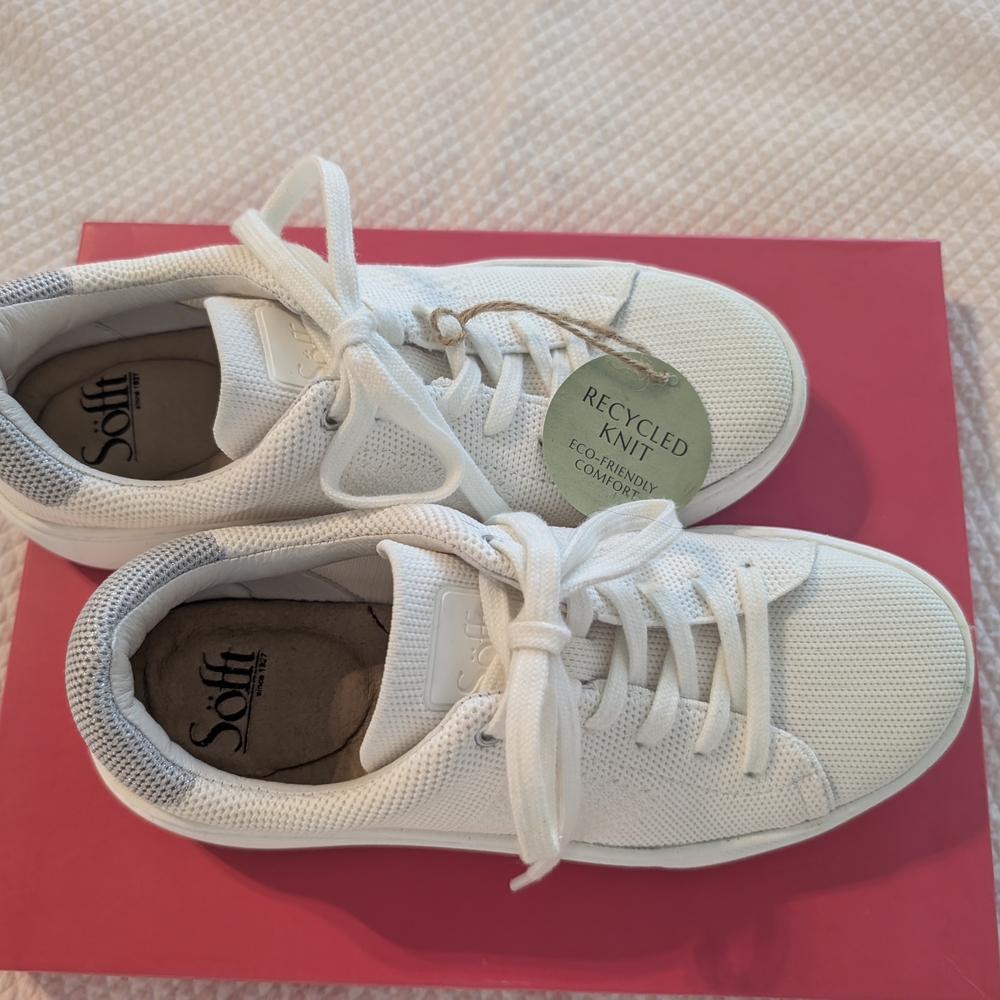 Sofft White Knit Sneakers